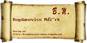 Bogdanovics Márk névjegykártya