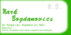 mark bogdanovics business card